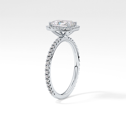Radiant Halo &  Pave Lab Grown Diamond Engagement Ring