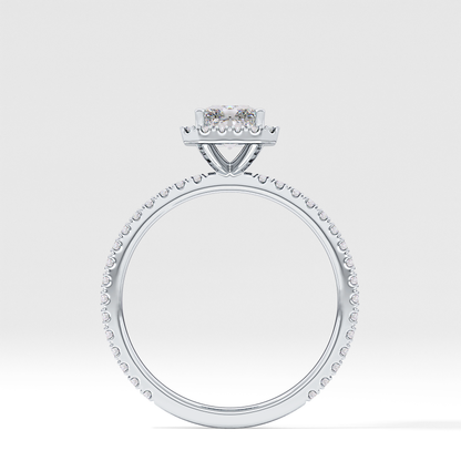 Radiant Halo &  Pave Lab Grown Diamond Engagement Ring