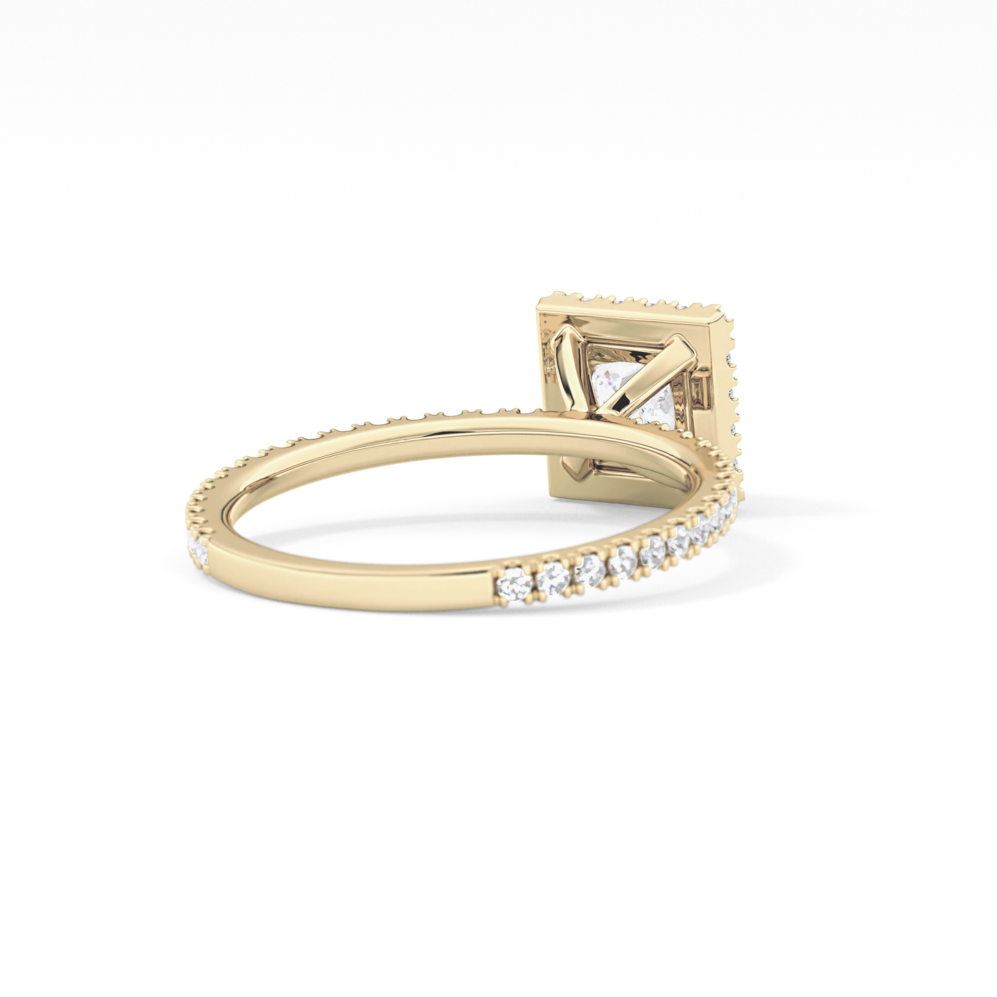 Princess Halo & Pave Lab Grown Diamond Engagement Ring