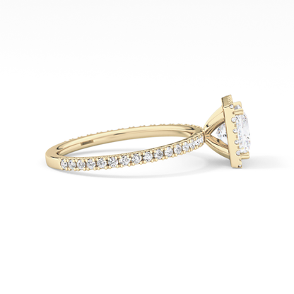 Princess Halo & Pave Lab Grown Diamond Engagement Ring