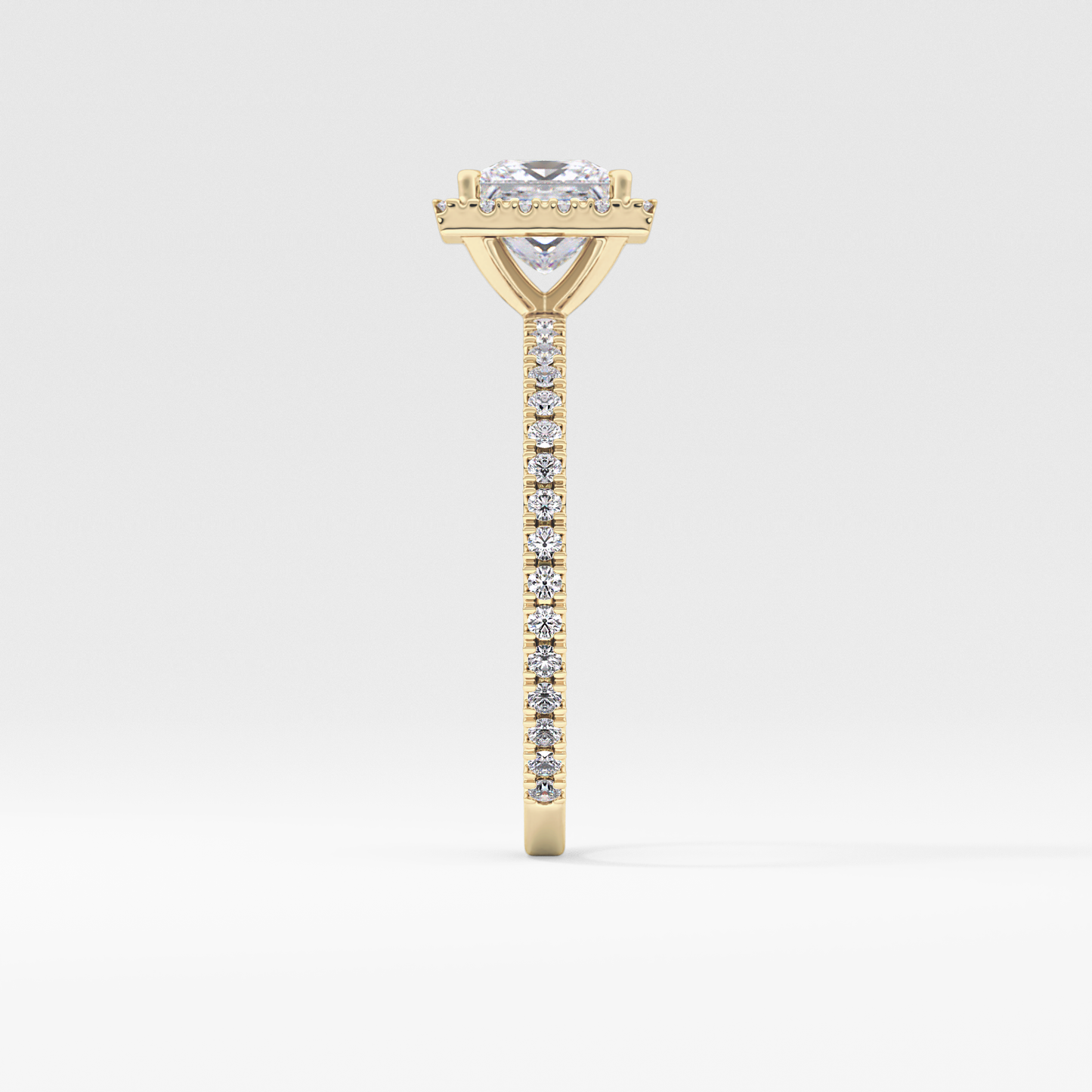Princess Halo & Pave Lab Grown Diamond Engagement Ring