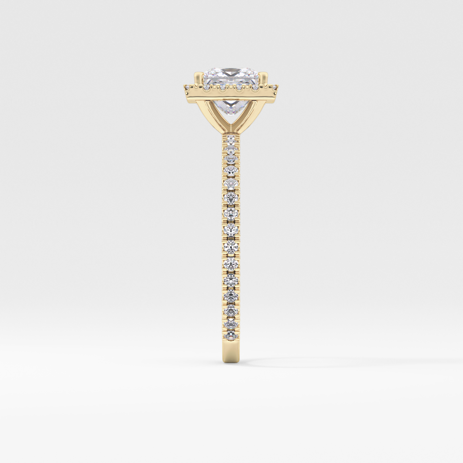 Princess Halo & Pave Lab Grown Diamond Engagement Ring