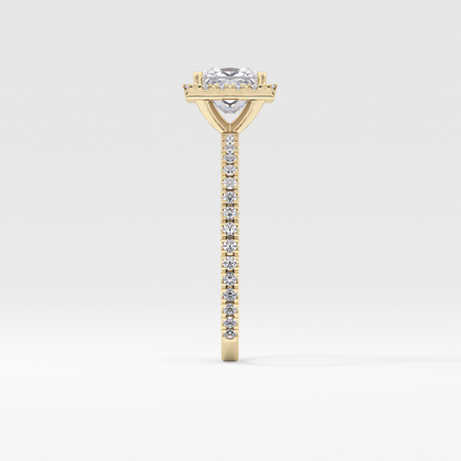 Princess Halo & Pave Lab Grown Diamond Engagement Ring
