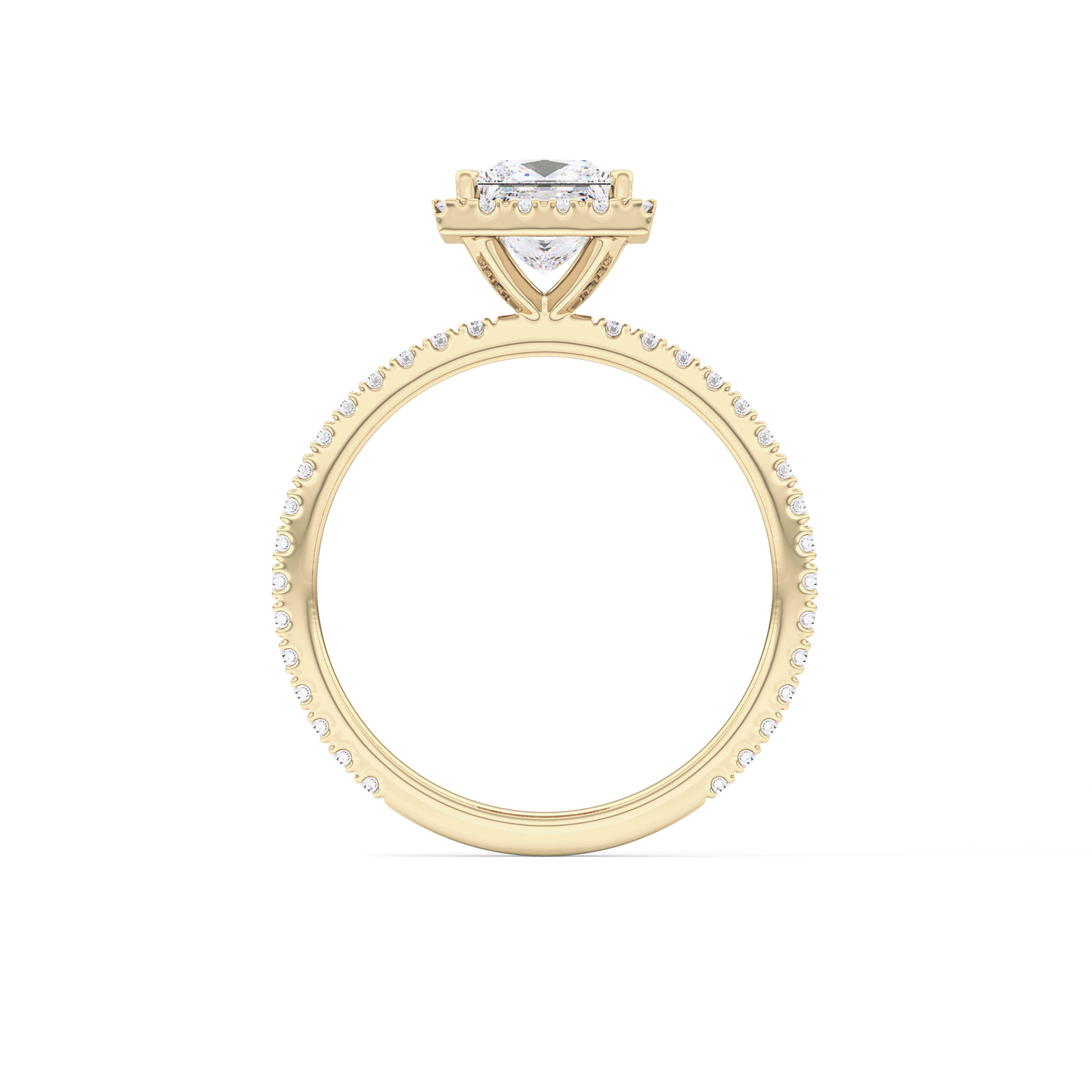Princess Halo & Pave Lab Grown Diamond Engagement Ring