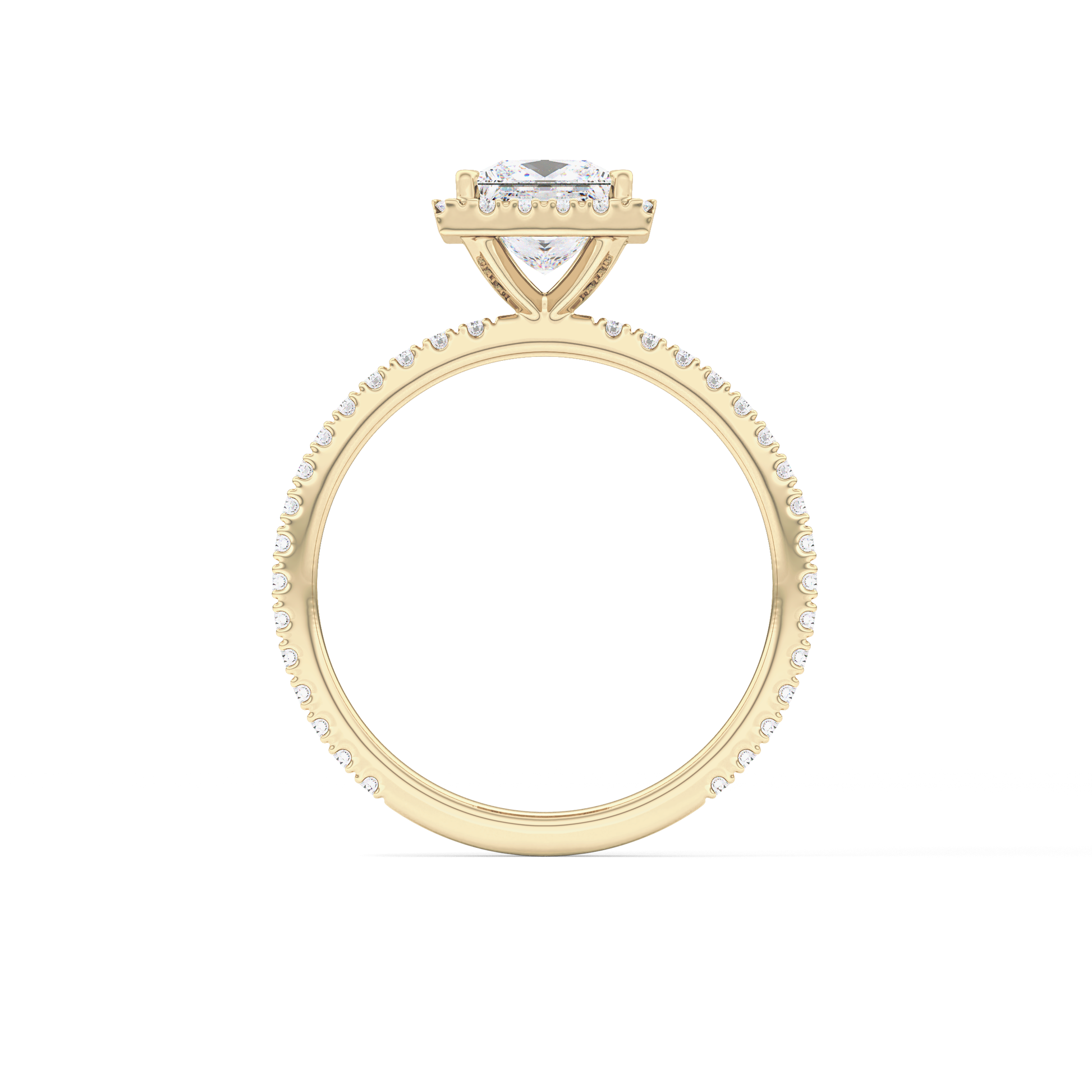 Princess Halo & Pave Lab Grown Diamond Engagement Ring