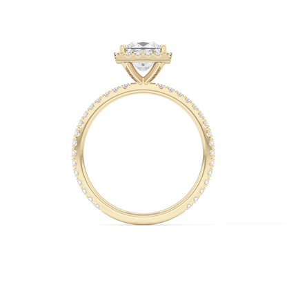 Princess Halo & Pave Lab Grown Diamond Engagement Ring