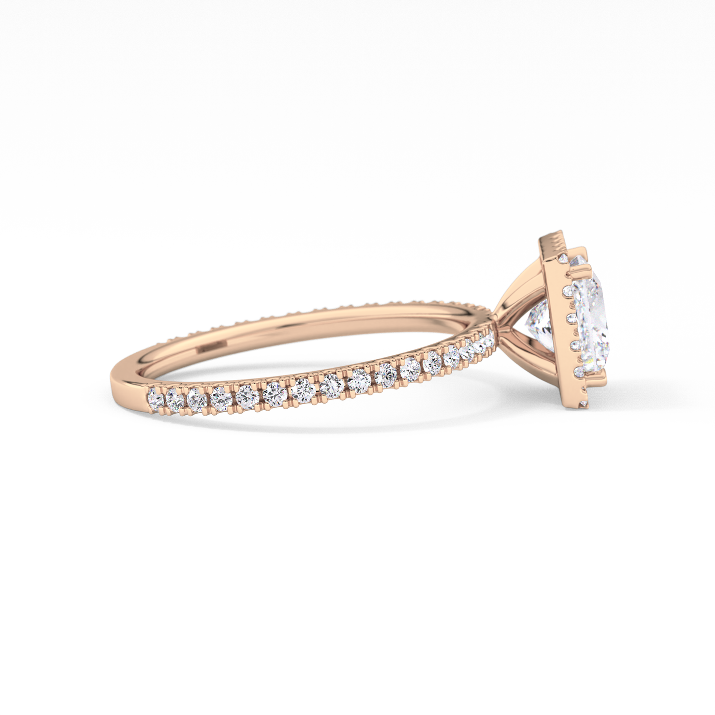 Princess Halo & Pave Lab Grown Diamond Engagement Ring