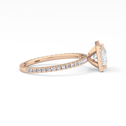 Princess Halo & Pave Lab Grown Diamond Engagement Ring