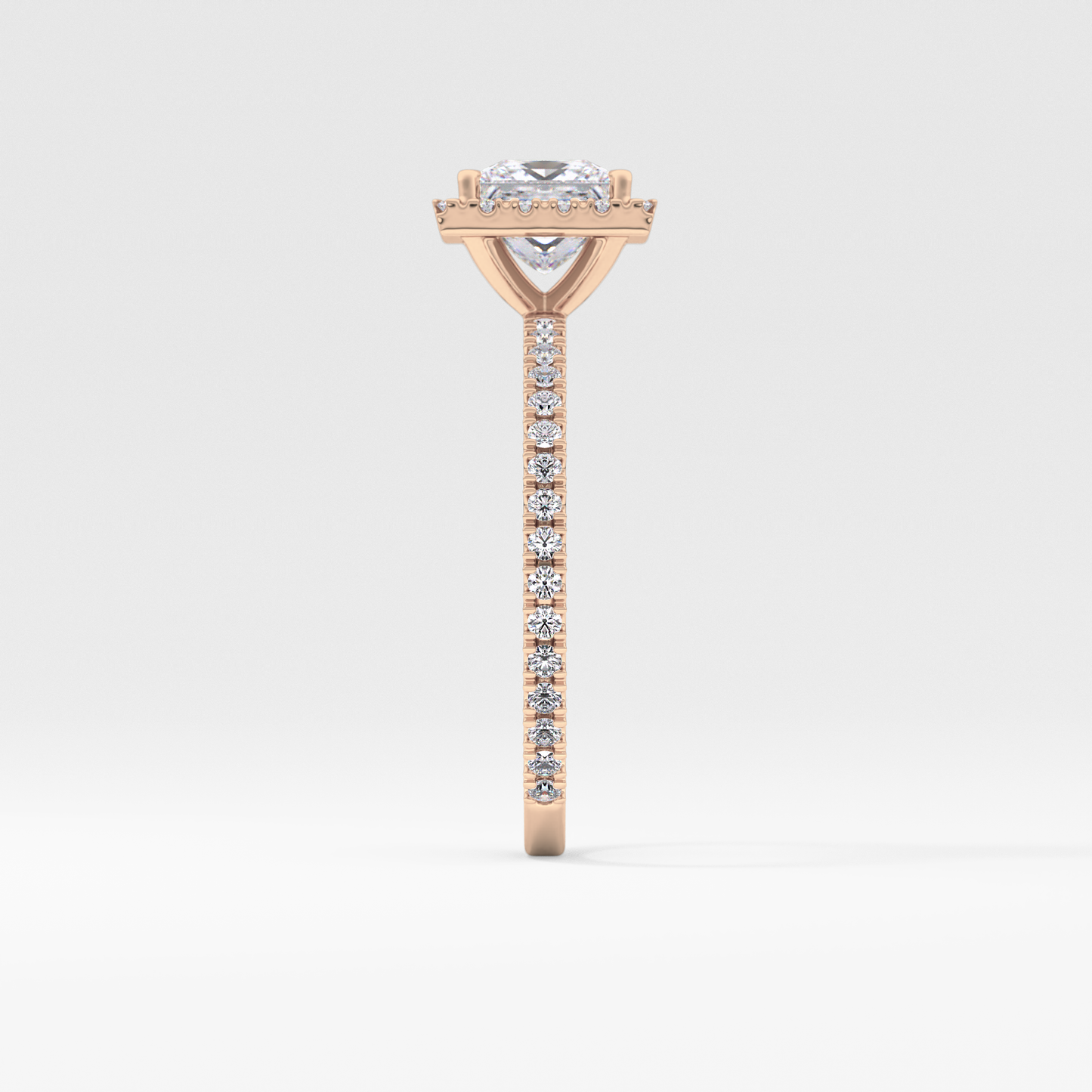 Princess Halo & Pave Lab Grown Diamond Engagement Ring
