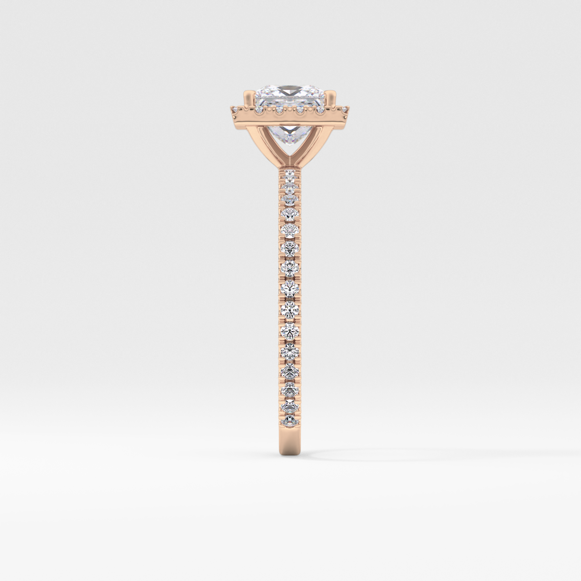 Princess Halo & Pave Lab Grown Diamond Engagement Ring