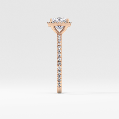 Princess Halo & Pave Lab Grown Diamond Engagement Ring