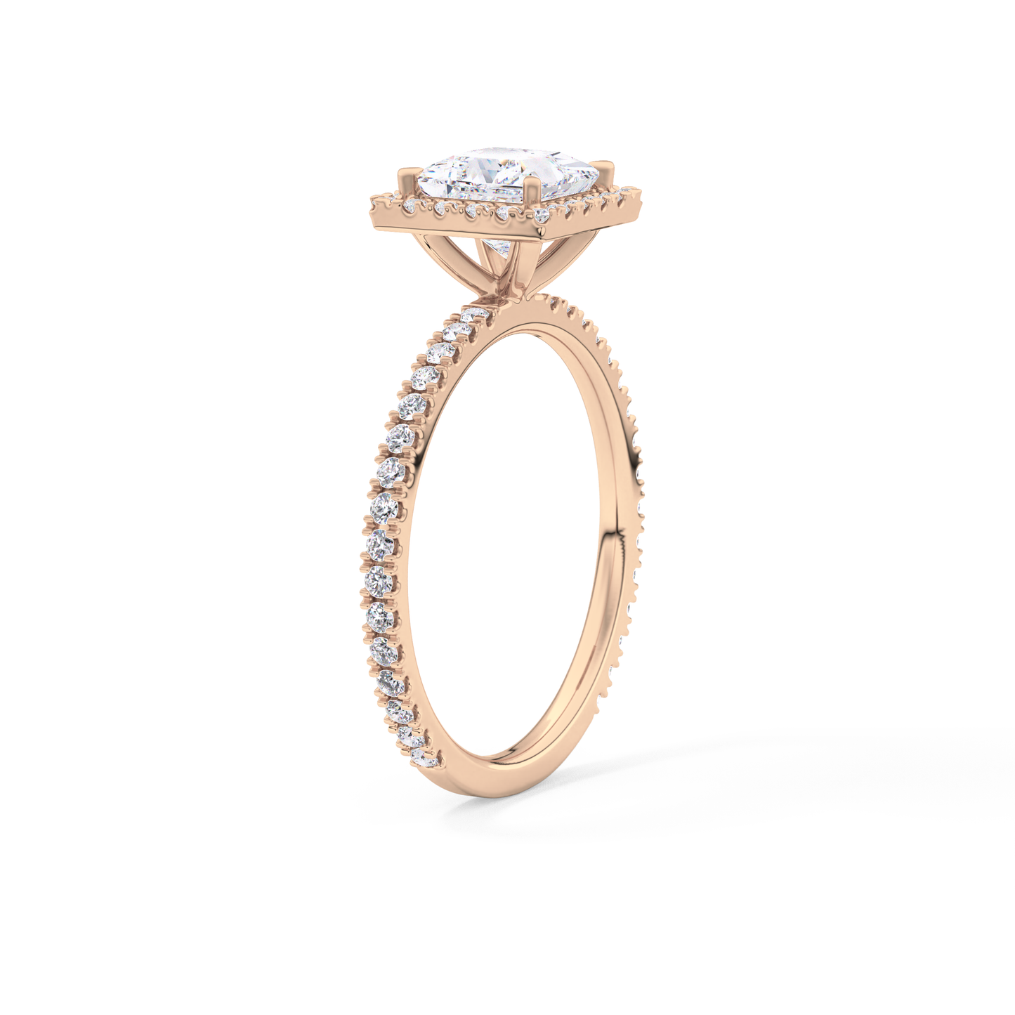 Princess Halo & Pave Lab Grown Diamond Engagement Ring