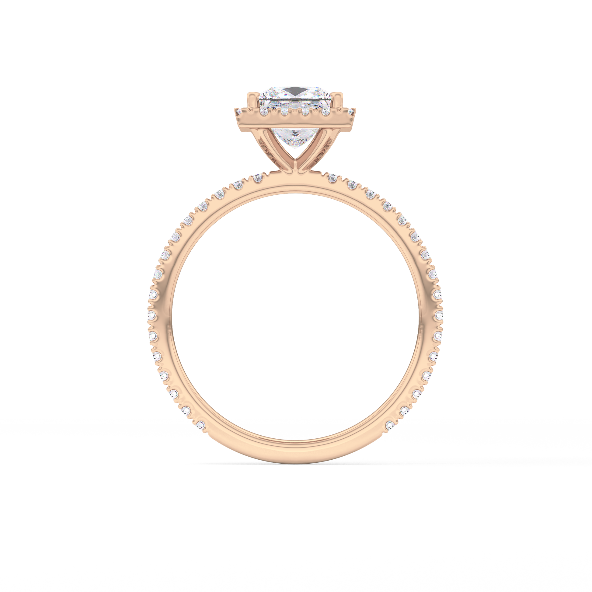 Princess Halo & Pave Lab Grown Diamond Engagement Ring