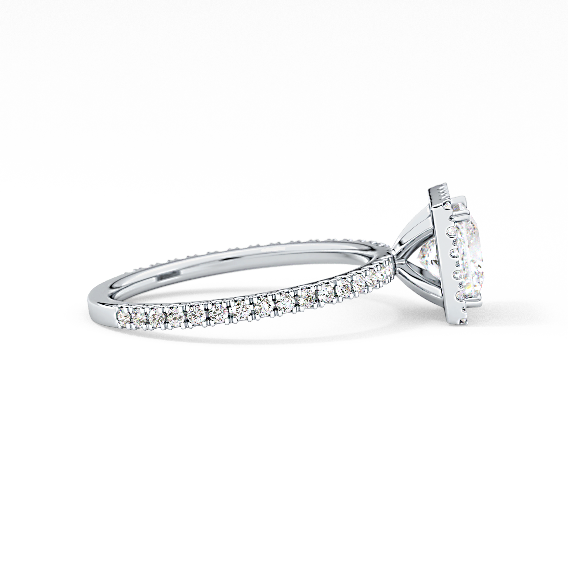 Princess Halo & Pave Lab Grown Diamond Engagement Ring