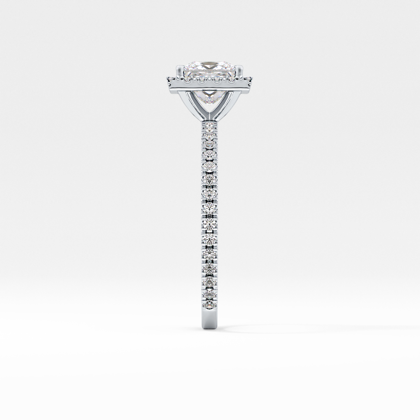 Princess Halo & Pave Lab Grown Diamond Engagement Ring