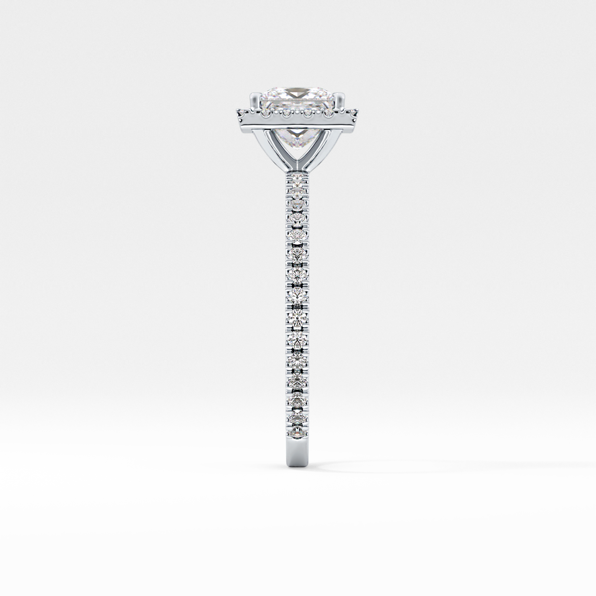 Princess Halo & Pave Lab Grown Diamond Engagement Ring