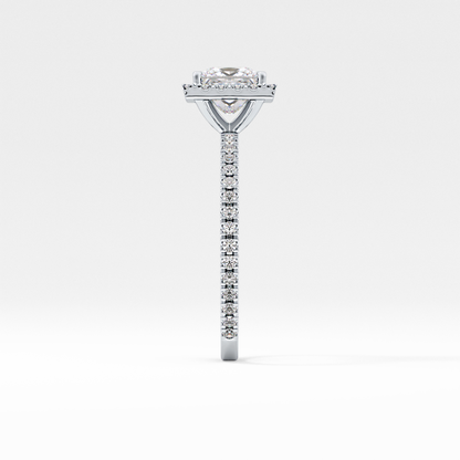 Princess Halo & Pave Lab Grown Diamond Engagement Ring