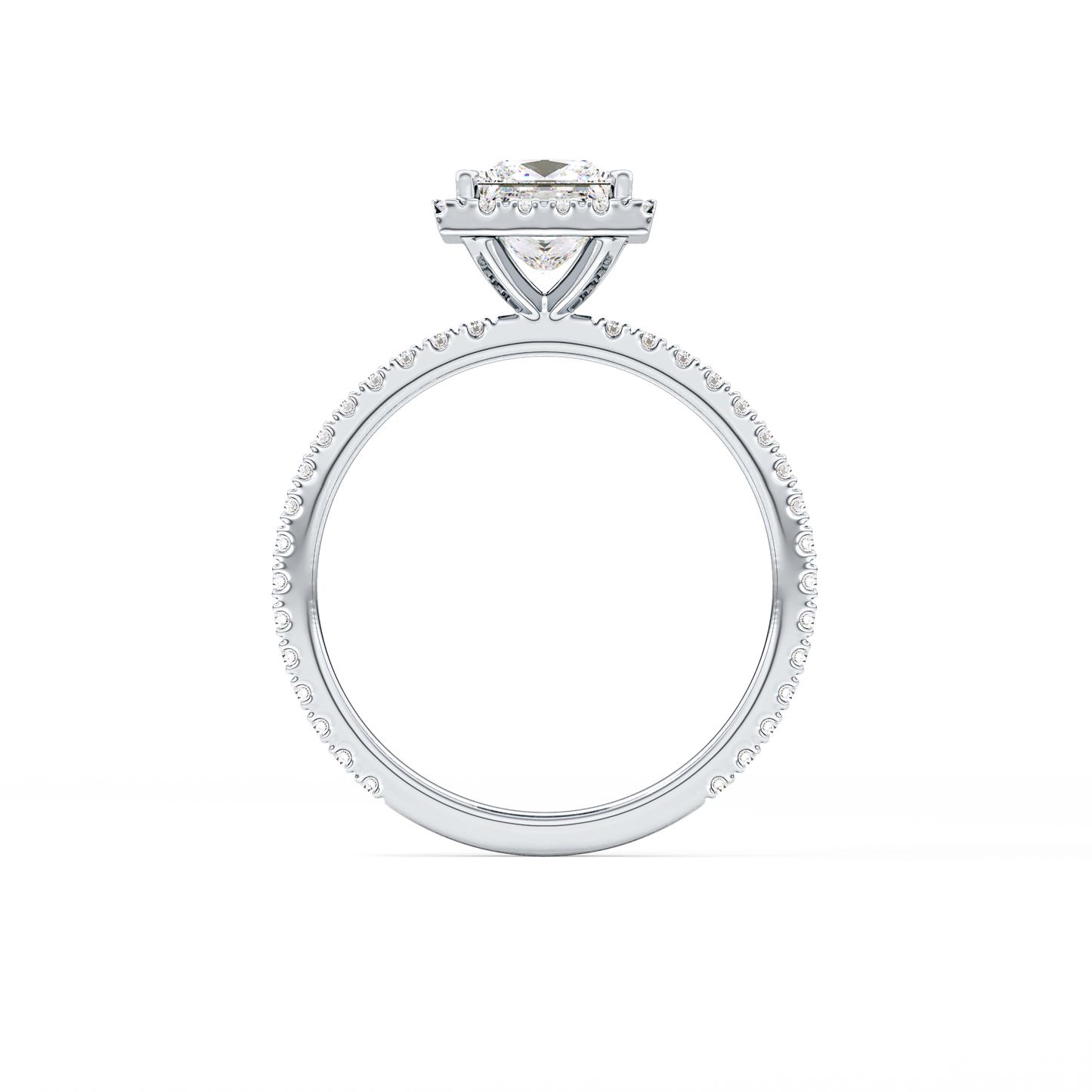 Princess Halo & Pave Lab Grown Diamond Engagement Ring