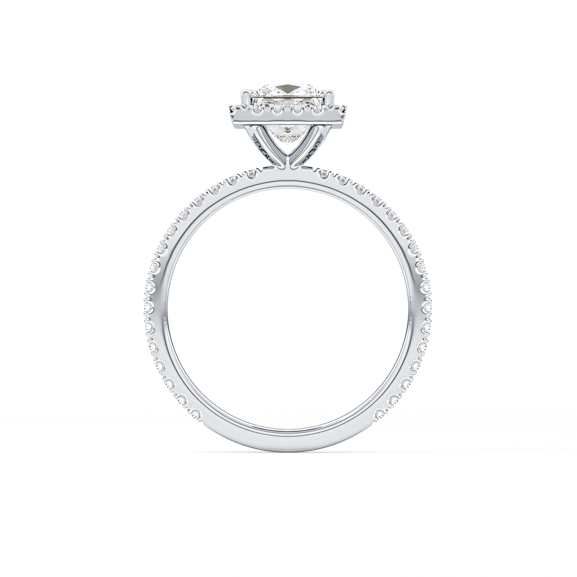 Princess Halo & Pave Lab Grown Diamond Engagement Ring