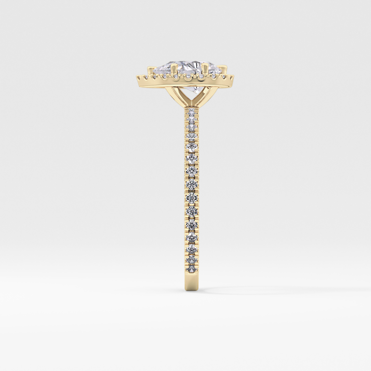 Pear Halo & Pave Lab Grown Diamond Engagement Ring