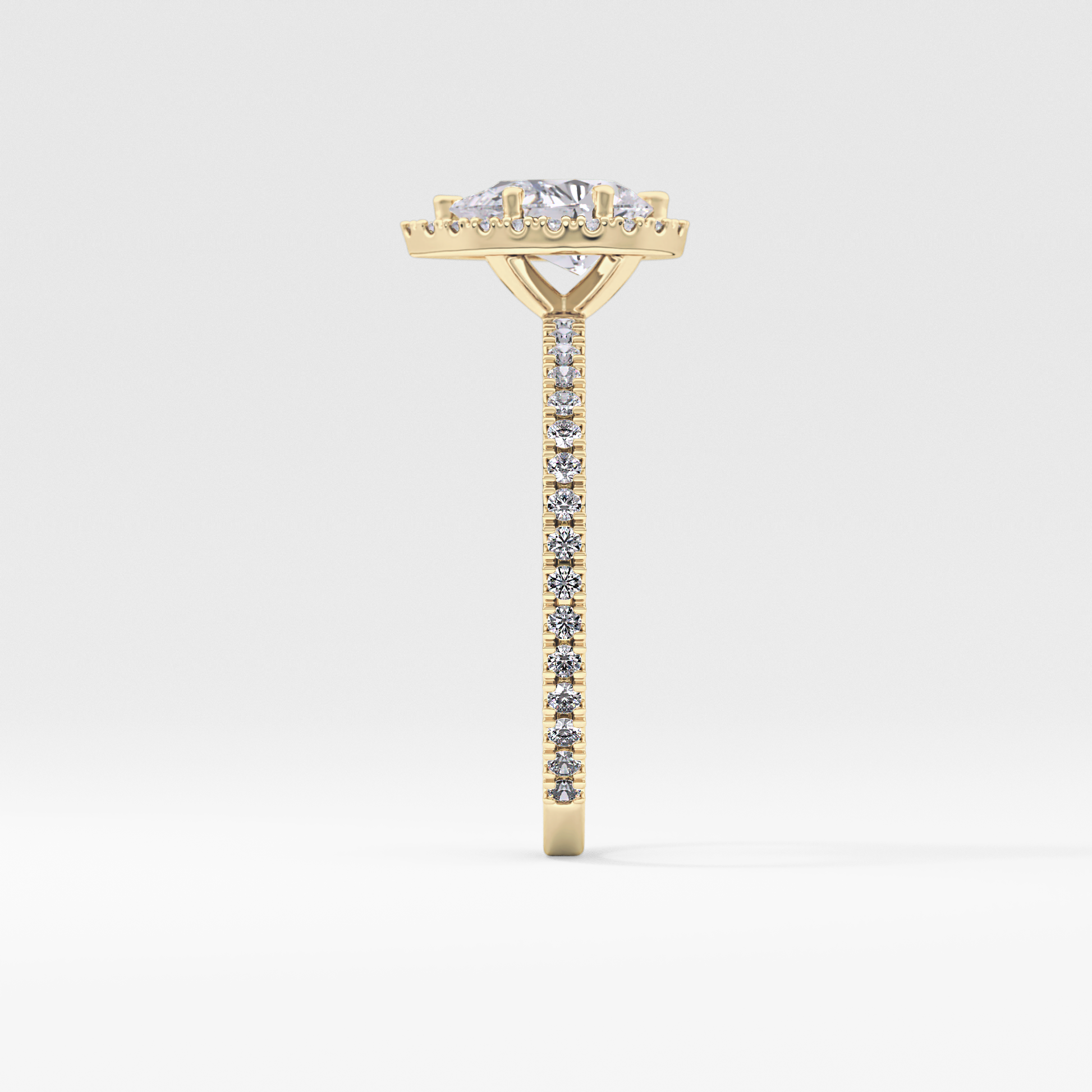 Pear Halo & Pave Lab Grown Diamond Engagement Ring