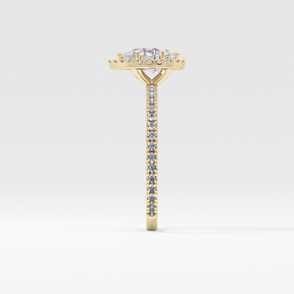 Pear Halo & Pave Lab Grown Diamond Engagement Ring