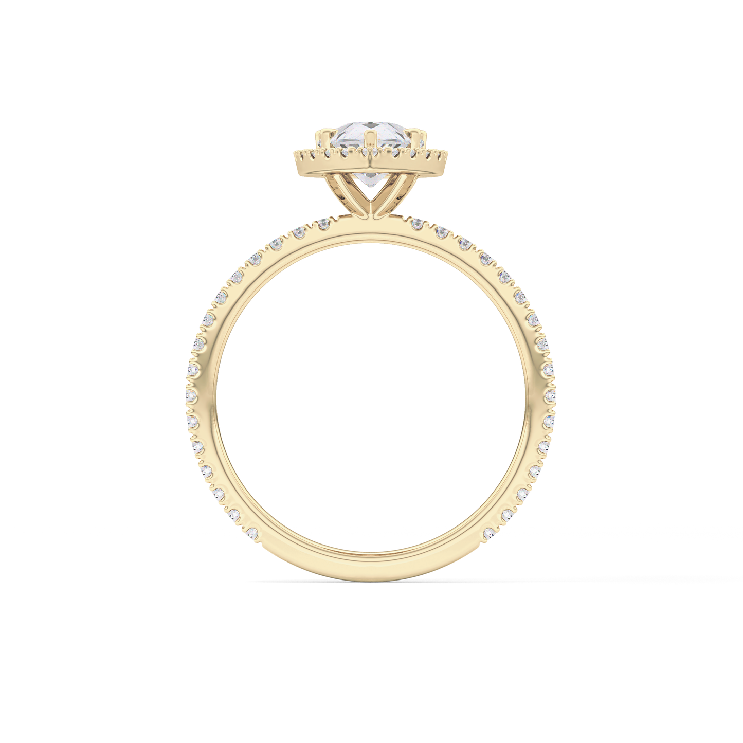 Pear Halo & Pave Lab Grown Diamond Engagement Ring