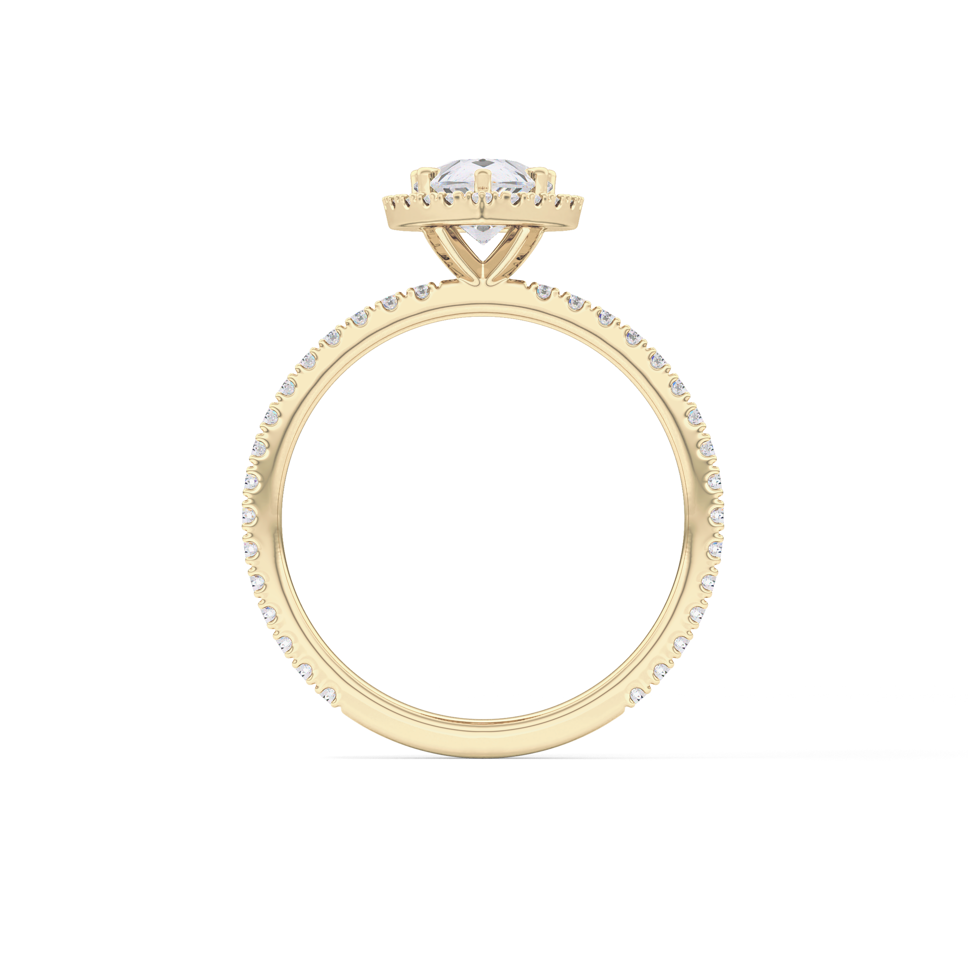 Pear Halo & Pave Lab Grown Diamond Engagement Ring