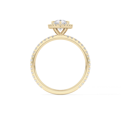Pear Halo & Pave Lab Grown Diamond Engagement Ring