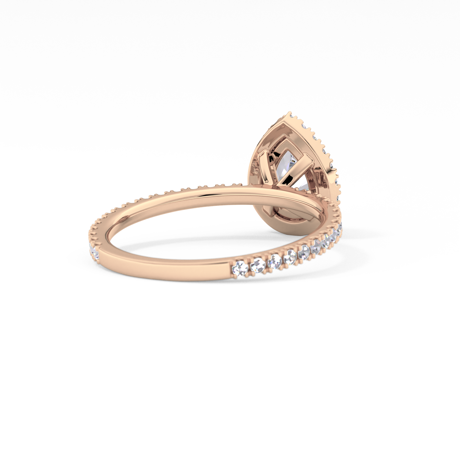 Pear Halo & Pave Lab Grown Diamond Engagement Ring