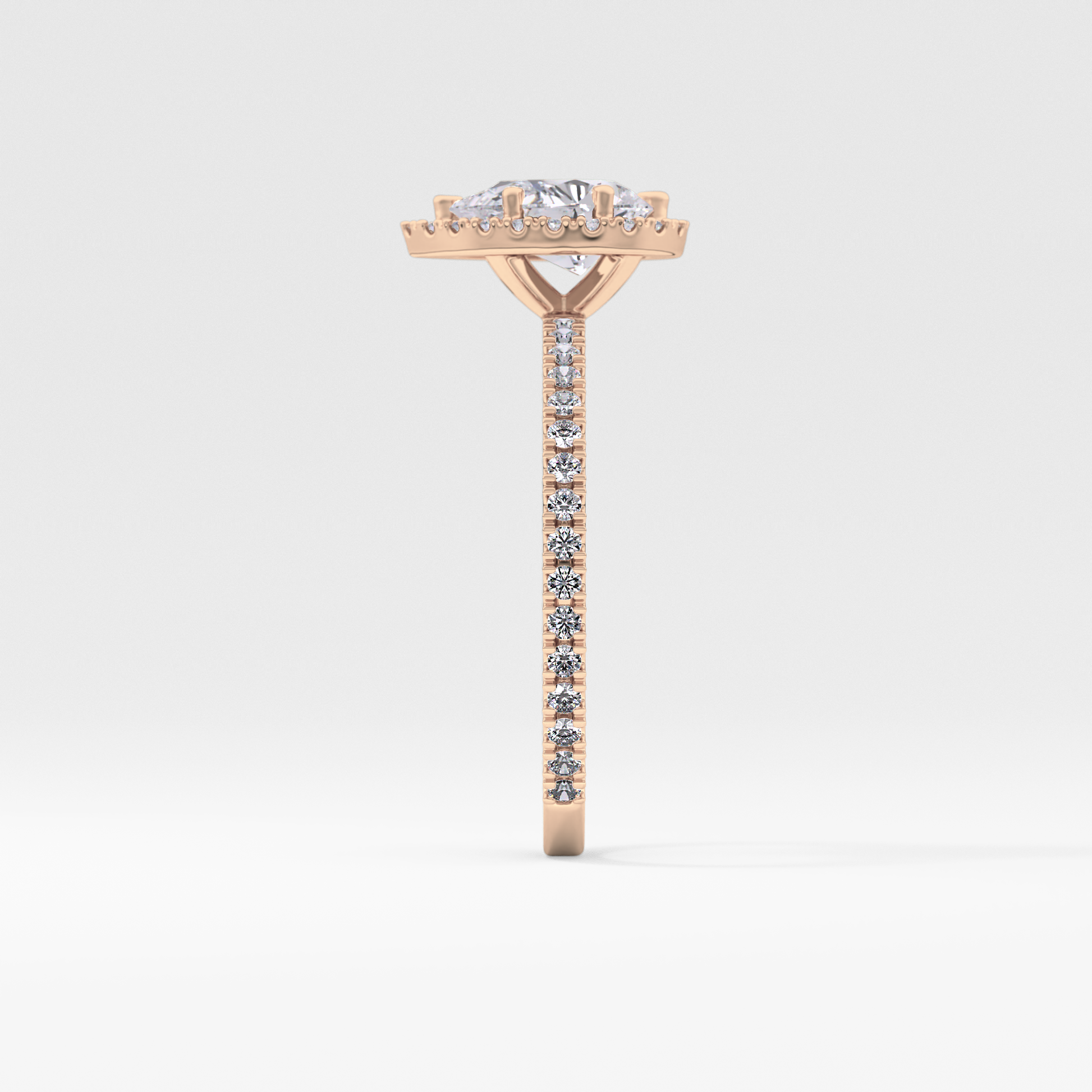 Pear Halo & Pave Lab Grown Diamond Engagement Ring