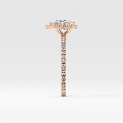 Pear Halo & Pave Lab Grown Diamond Engagement Ring