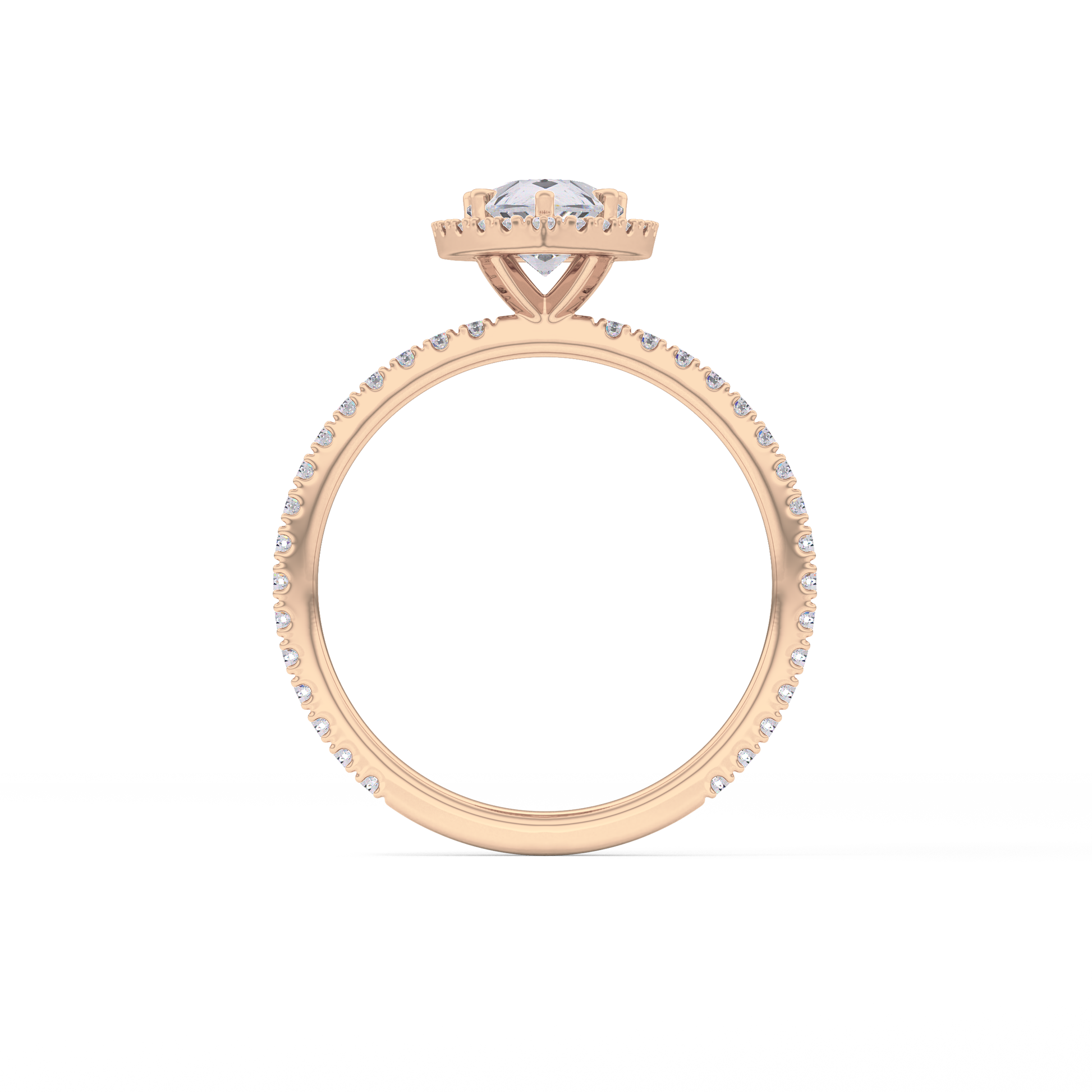 Pear Halo & Pave Lab Grown Diamond Engagement Ring