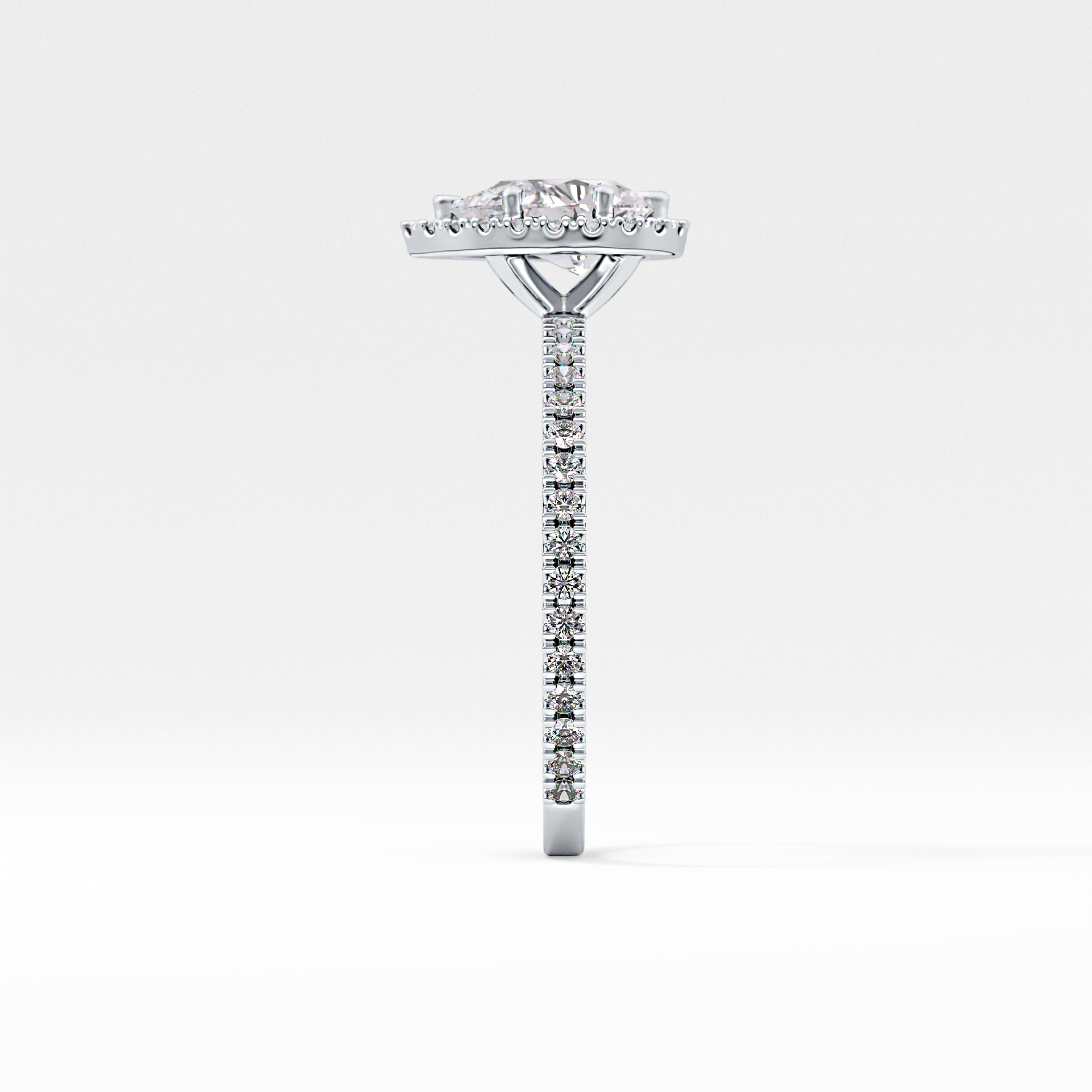 Pear Halo & Pave Lab Grown Diamond Engagement Ring