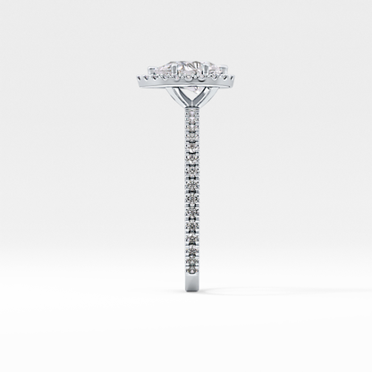 Pear Halo & Pave Lab Grown Diamond Engagement Ring