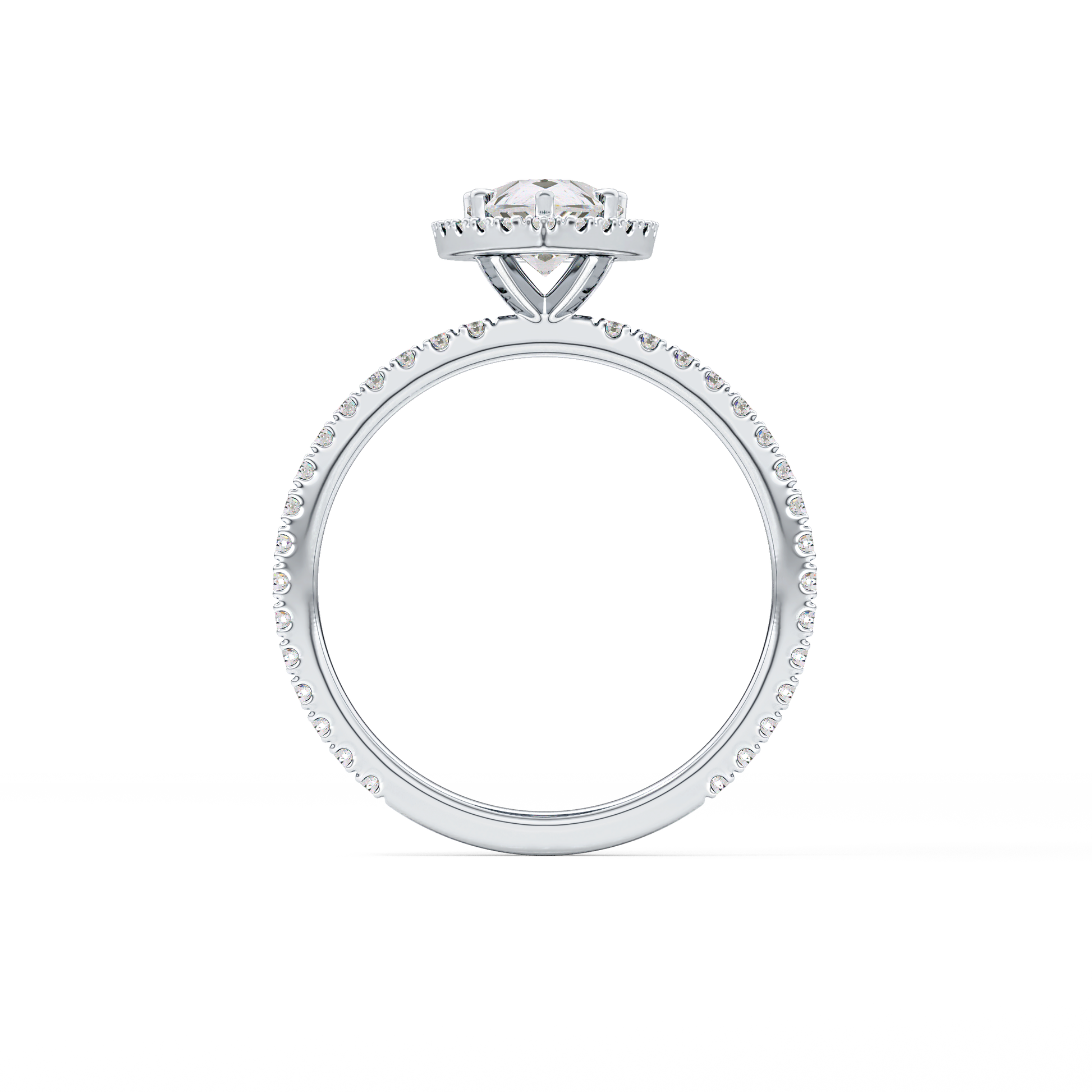 Pear Halo & Pave Lab Grown Diamond Engagement Ring