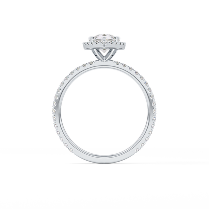 Pear Halo & Pave Lab Grown Diamond Engagement Ring