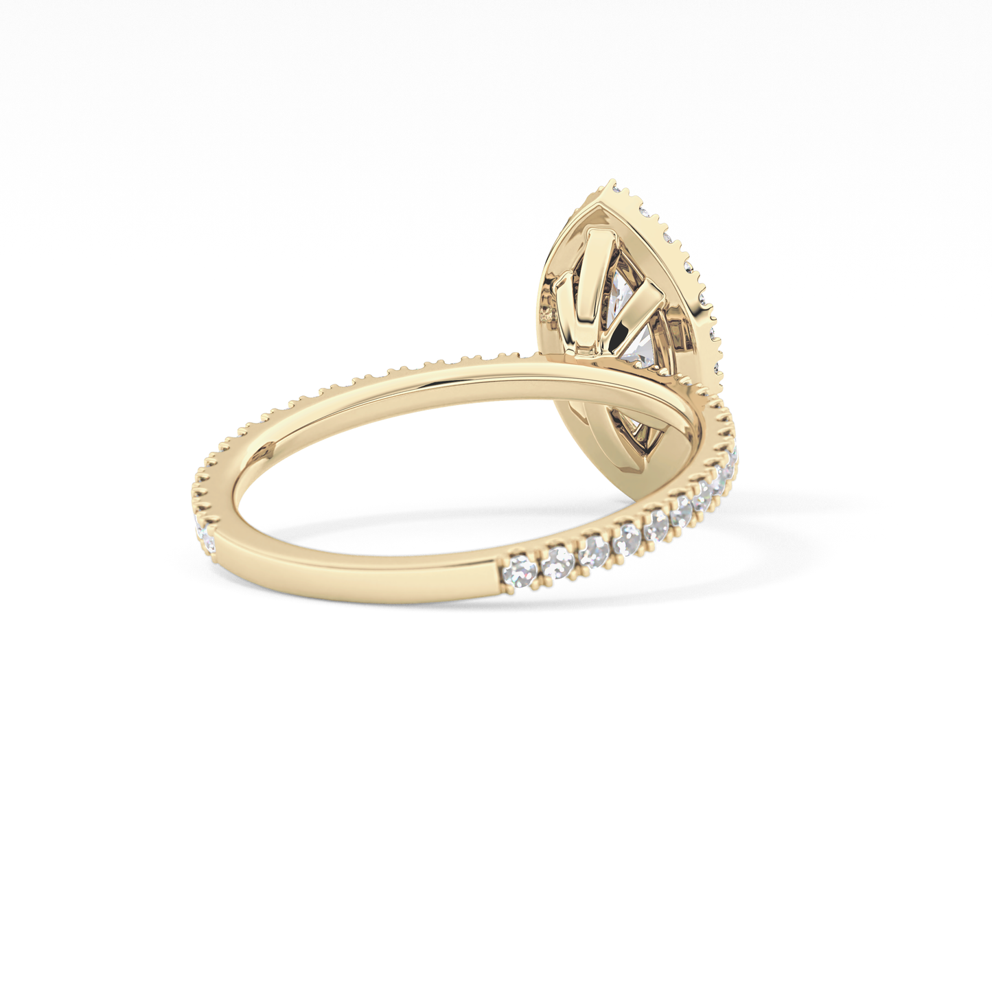 Marquise Halo & Pave Lab Grown Diamond Engagement Ring