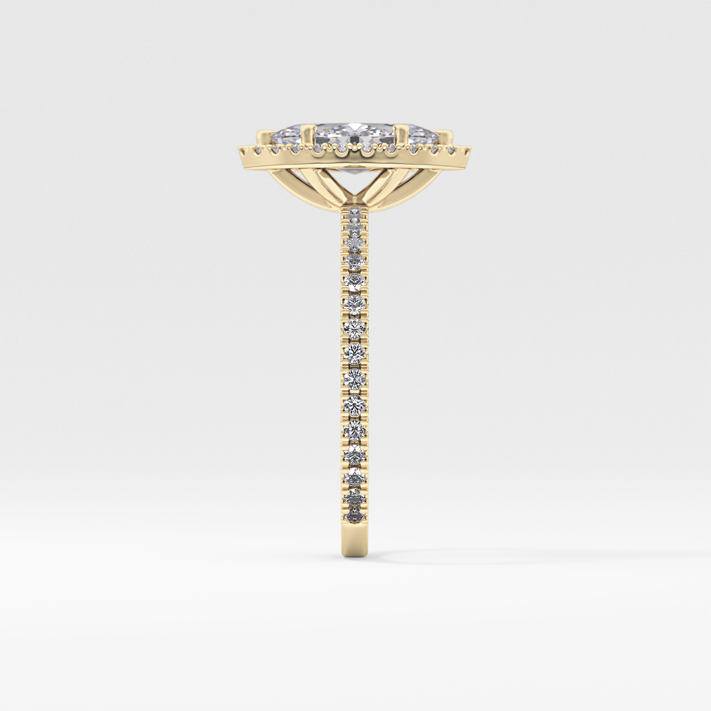 Marquise Halo & Pave Lab Grown Diamond Engagement Ring