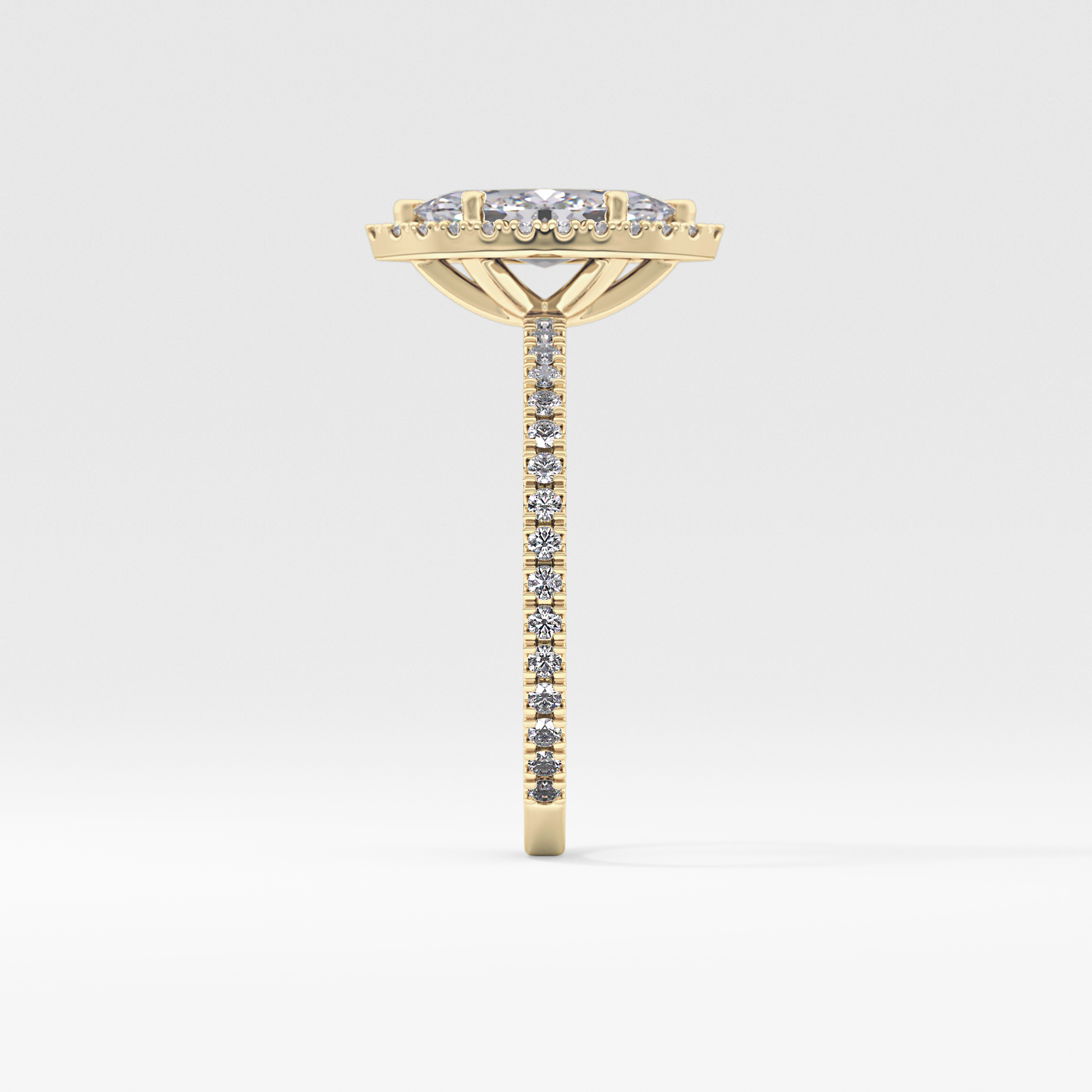 Marquise Halo & Pave Lab Grown Diamond Engagement Ring