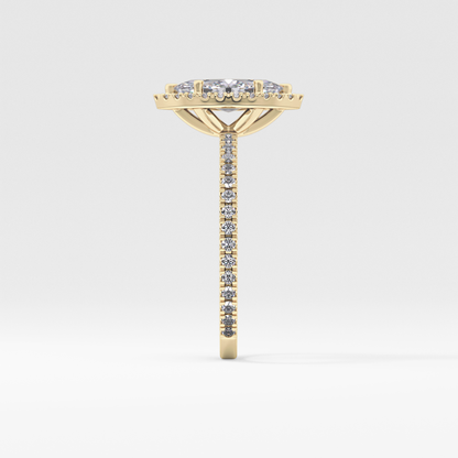 Marquise Halo & Pave Lab Grown Diamond Engagement Ring