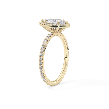 Marquise Halo & Pave Lab Grown Diamond Engagement Ring