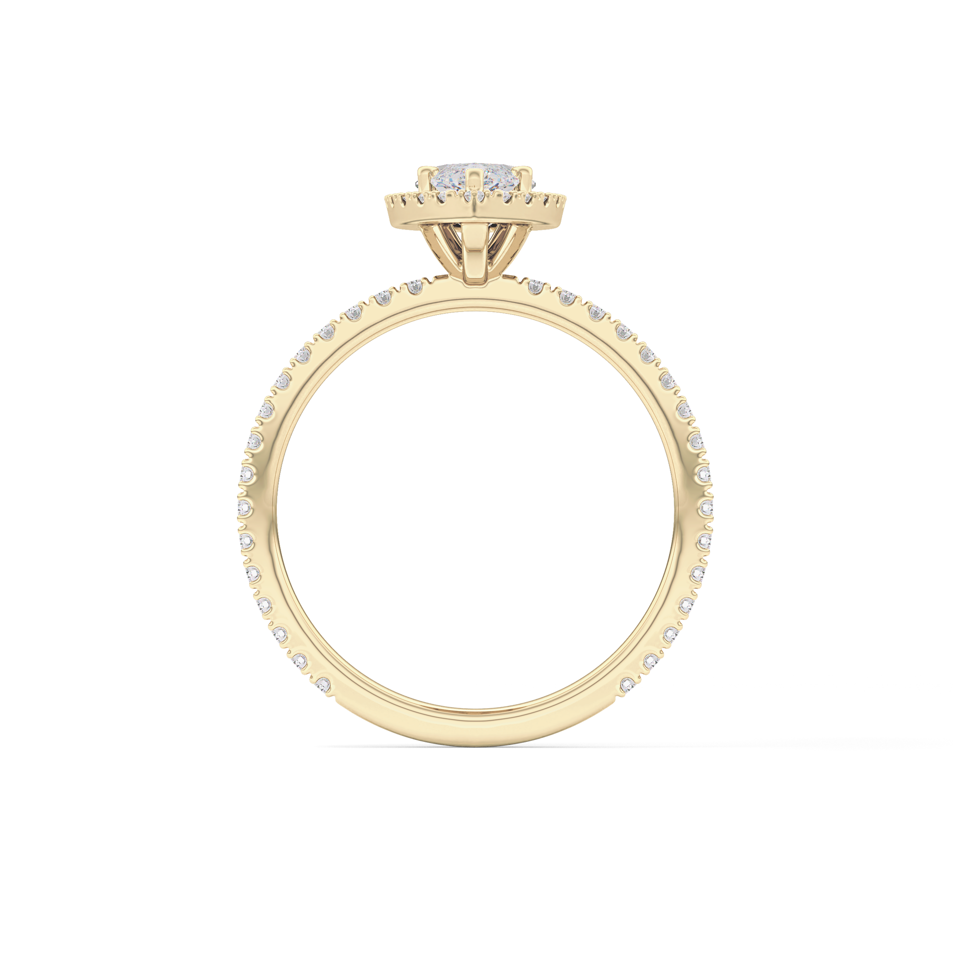Marquise Halo & Pave Lab Grown Diamond Engagement Ring