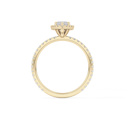 Marquise Halo & Pave Lab Grown Diamond Engagement Ring