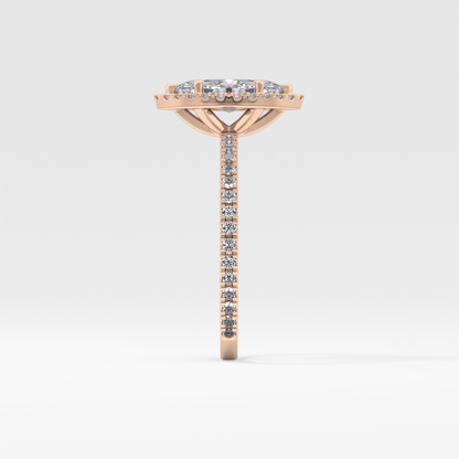 Marquise Halo & Pave Lab Grown Diamond Engagement Ring