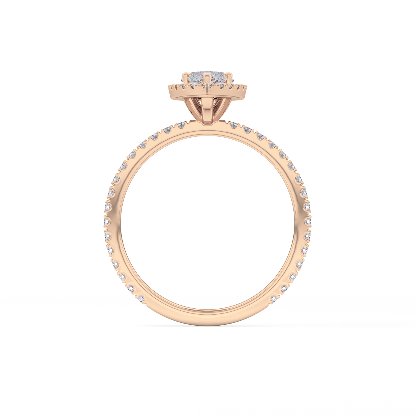 Marquise Halo & Pave Lab Grown Diamond Engagement Ring