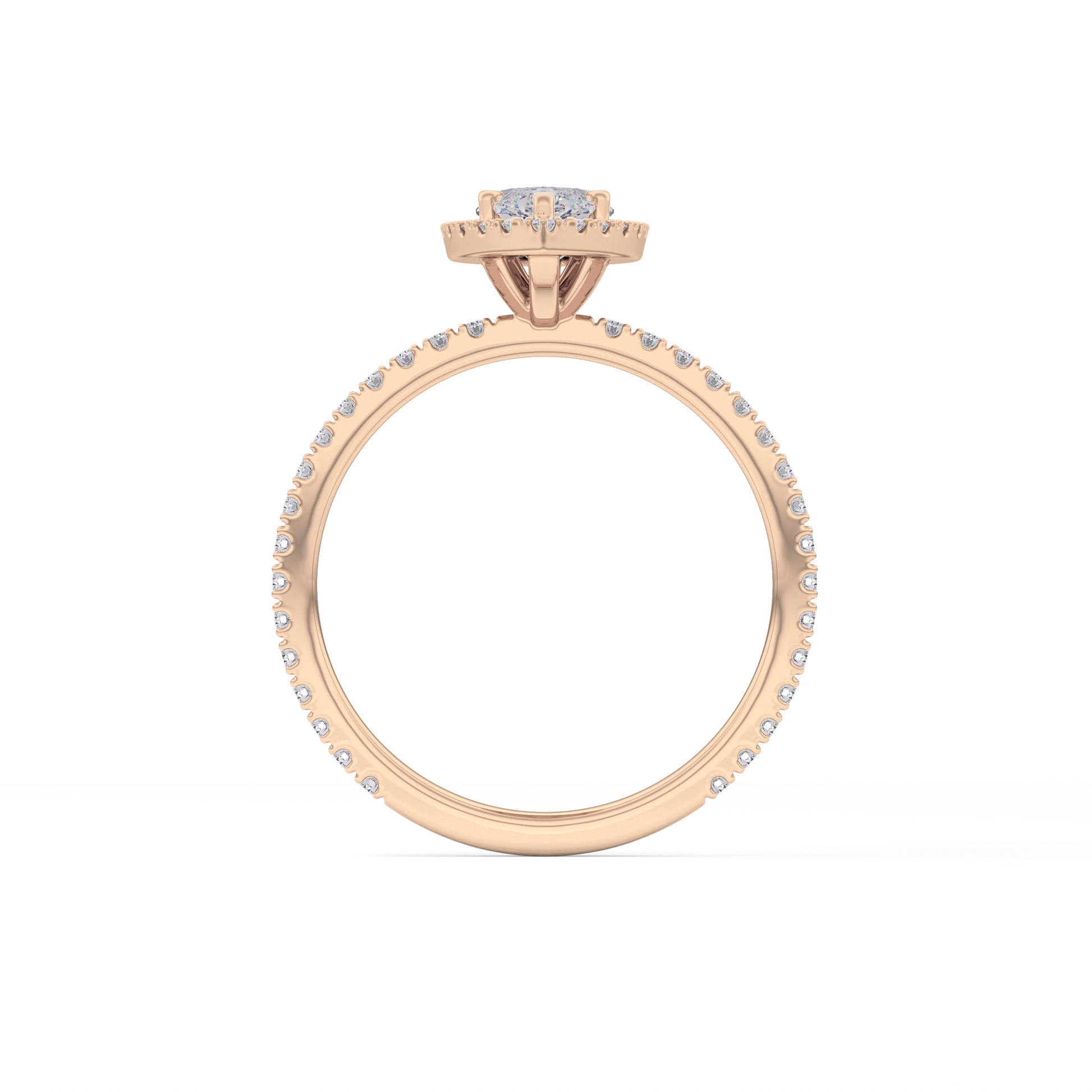 Marquise Halo & Pave Lab Grown Diamond Engagement Ring