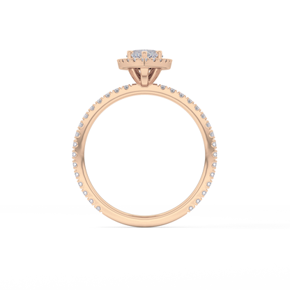 Marquise Halo & Pave Lab Grown Diamond Engagement Ring