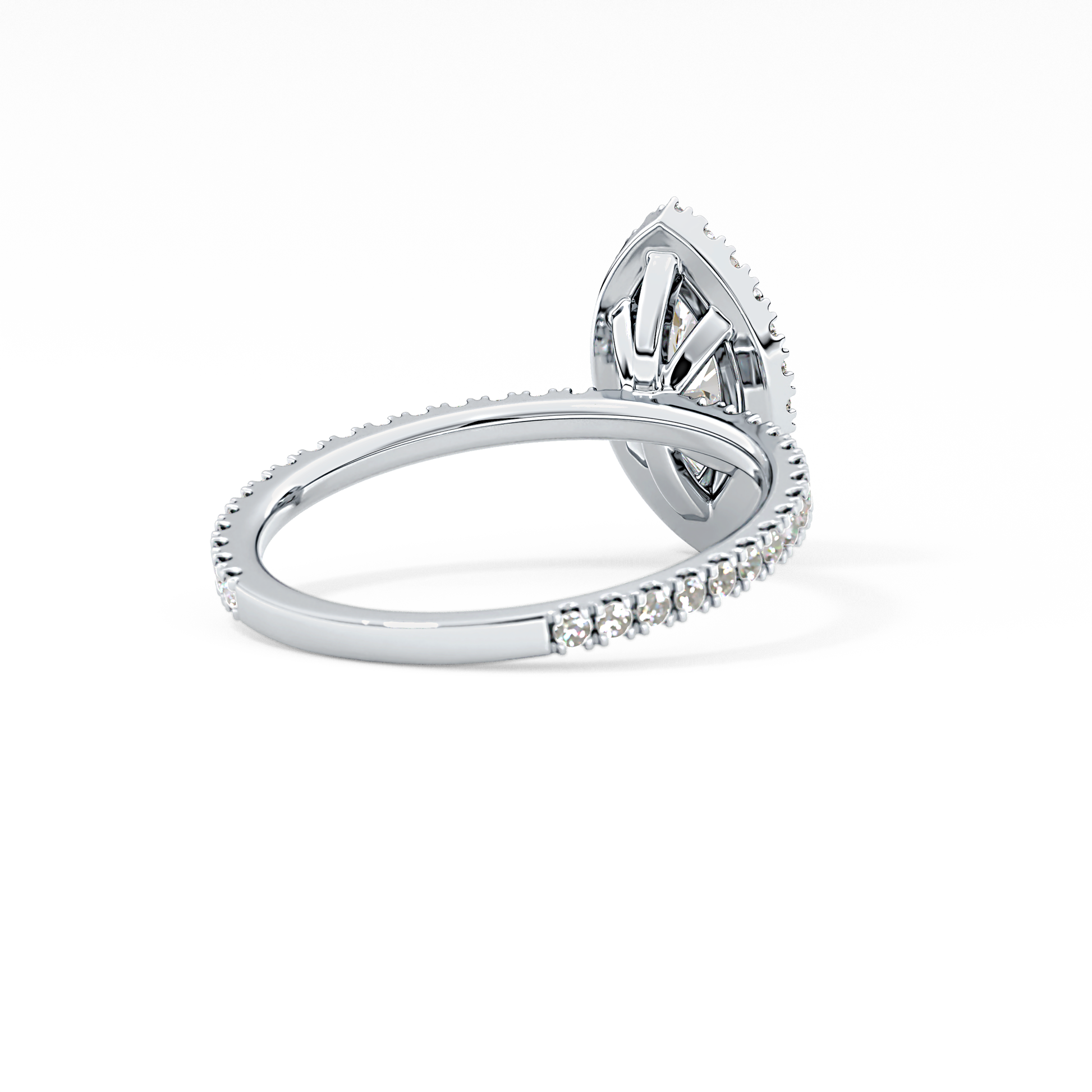 Marquise Halo & Pave Lab Grown Diamond Engagement Ring