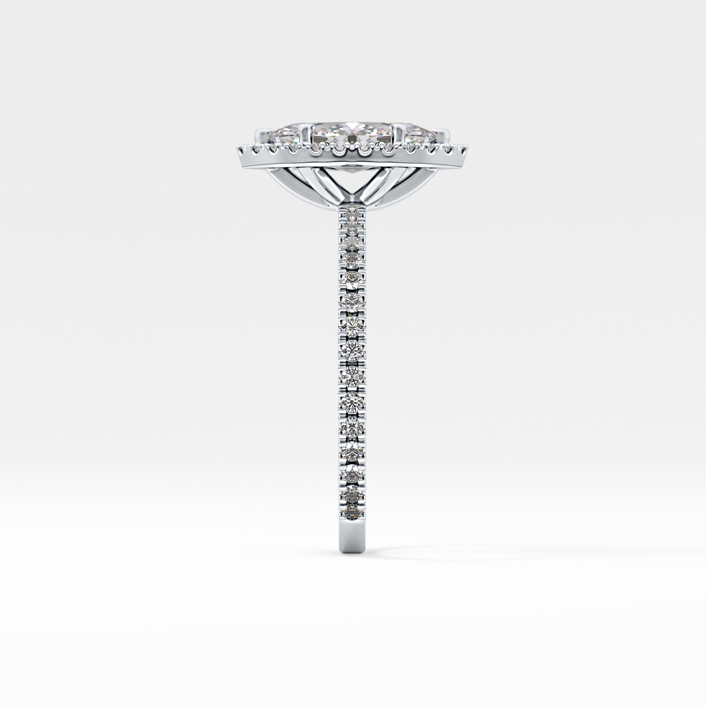 Marquise Halo & Pave Lab Grown Diamond Engagement Ring